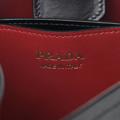 Prada Saffiano Cuir Medium Panier Bucket Bag Black Fuoco 6 of 9