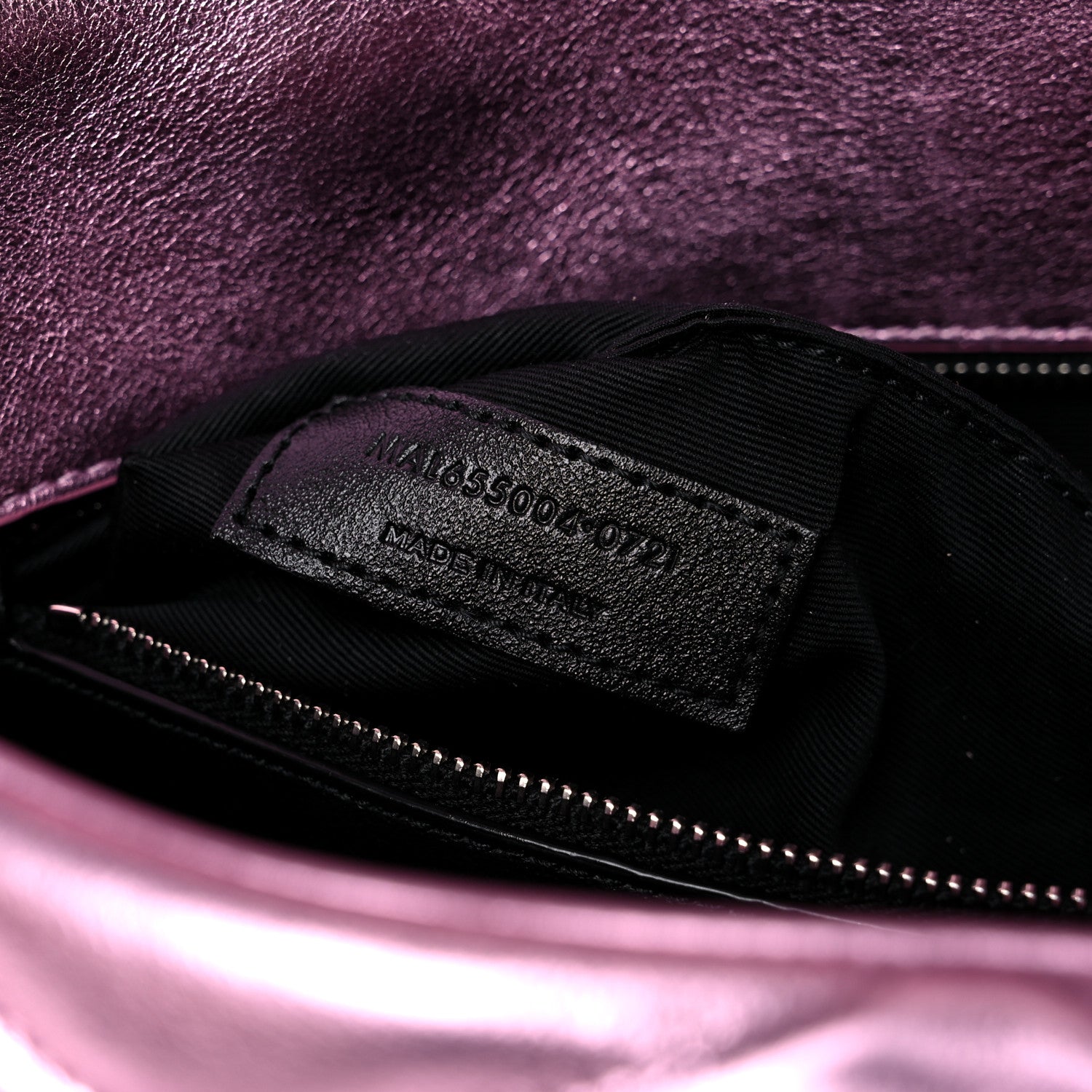 Saint Laurent Metallic Lambskin Quilted Sade Puffer Envelope Clutch Pink 7 of 11