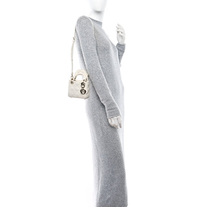Christian Dior Lambskin Cannage Micro Lady Dior White 2 of 13