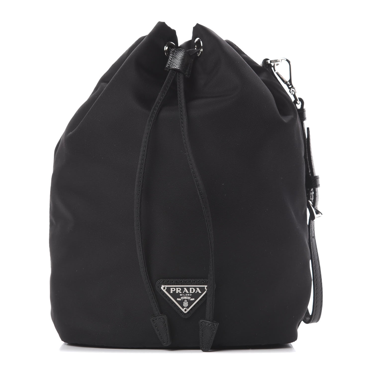 Prada Saffiano Tessuto Nylon Vela Bucket Wristlet Black 1 of 9