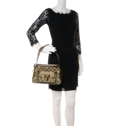 Louis Vuitton Quilted Denim and Pony Fur Gondole Lichen 2 of 7
