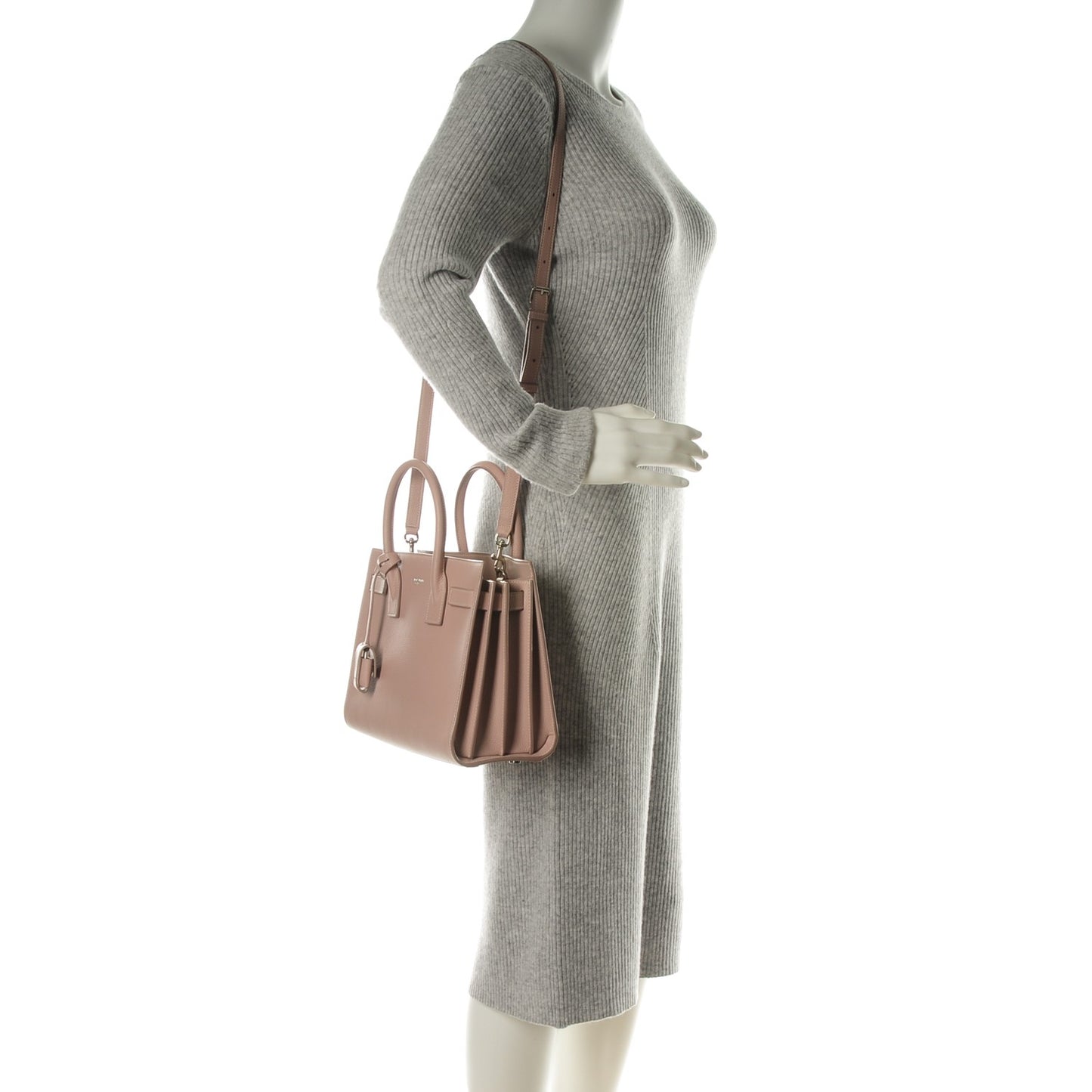Grained Calfskin Baby Sac De Jour Antique Rose