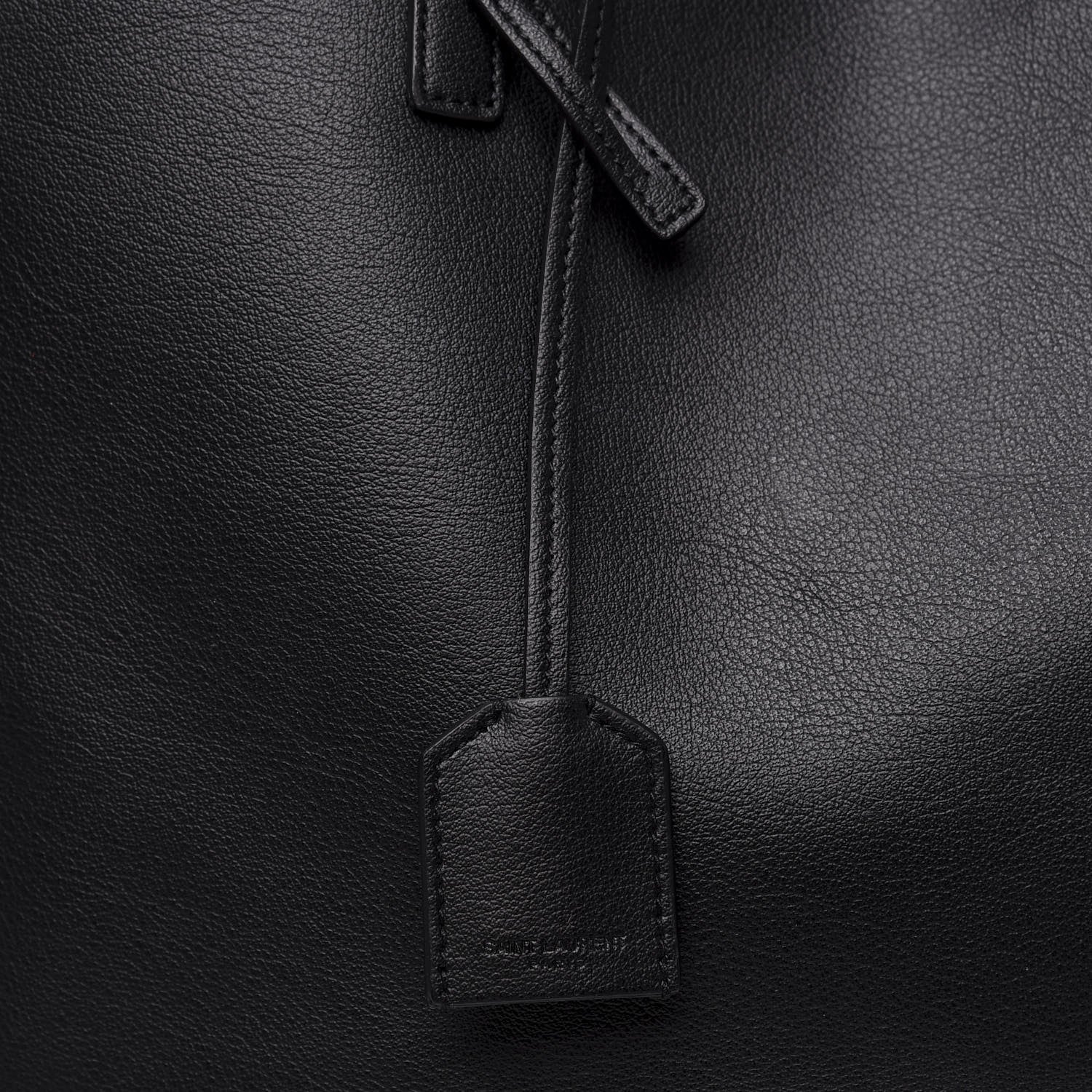 Saint Laurent Calfskin Large Fringe Shopping Tote Black 15 of 15