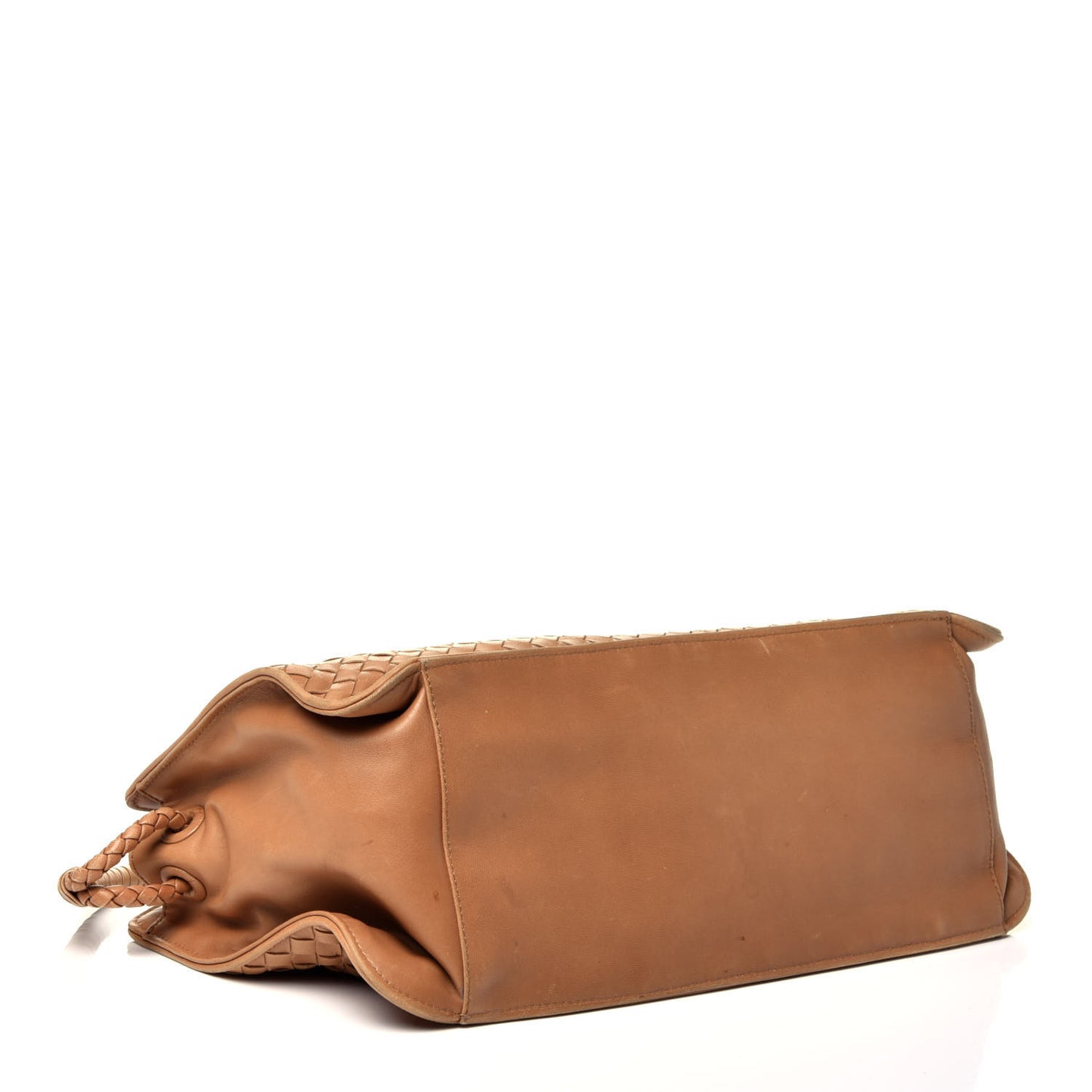 Nappa Intrecciato Shoulder Bag Camel