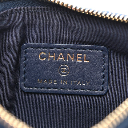 Chanel Woven Straw Raffia Deauville Cosmetic Pouch Blue 6 of 7