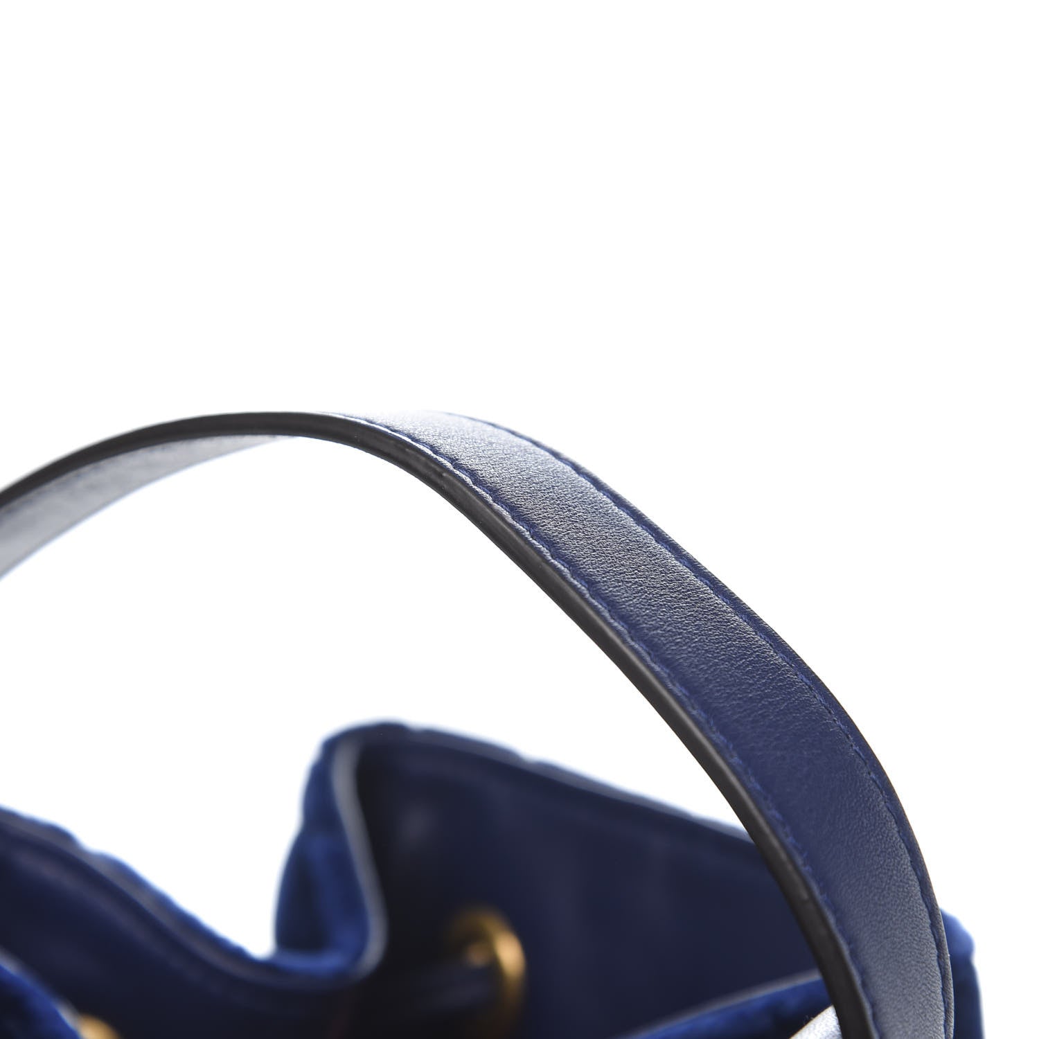 Gucci Velvet Matelasse GG Marmont Bucket Bag Cobalt Blue 8 of 11