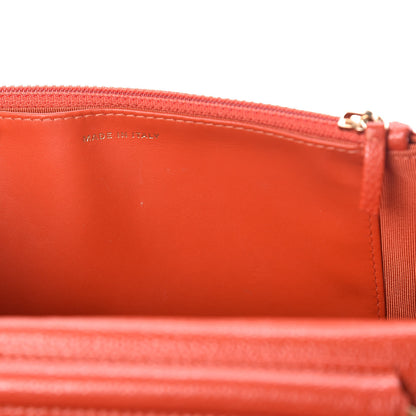 Chanel Pearly Caviar Quilted Wallet On Chain WOC Orange 12 of 14