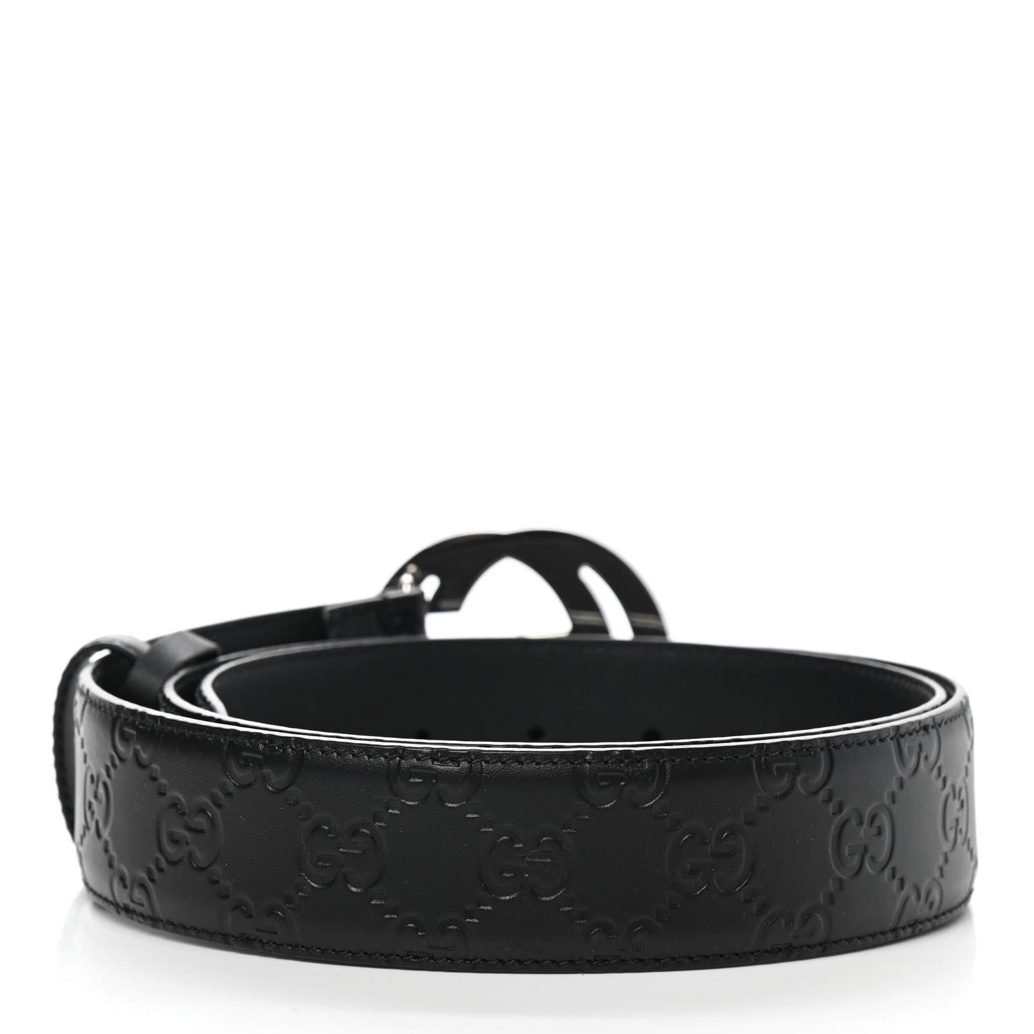 Gucci Guccissima Signature Interlocking G 40mm Belt 100 40 Black 2 of 7