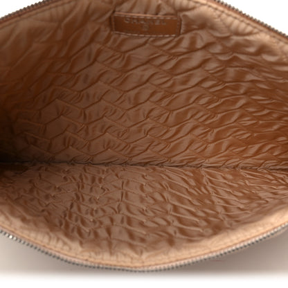 Chanel Metallic Lambskin Chevron Quilted Medium Cosmetic Case Light Pink 5 of 8