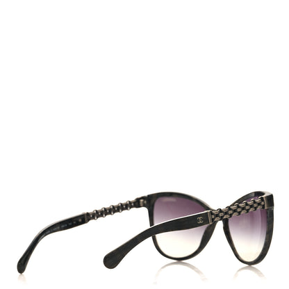 Chanel Acetate Polarized Cat Eye Chain Sunglasses 5326 Black 4 of 6