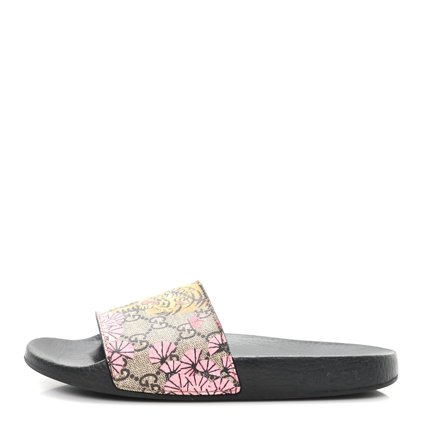 GG Supreme Monogram Bengal Slide Sandals 39 Beige Pink