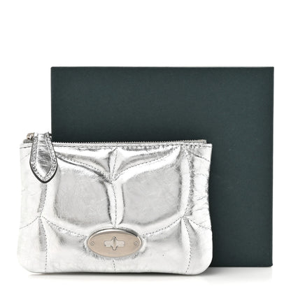 Mulberry Metallic Crinkled Calfskin Softie Zip Coin Pouch Silver 8 of 8