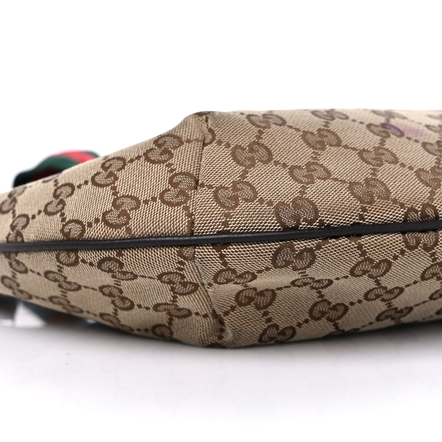 Monogram Web Medium Half Moon Hobo Dark Brown