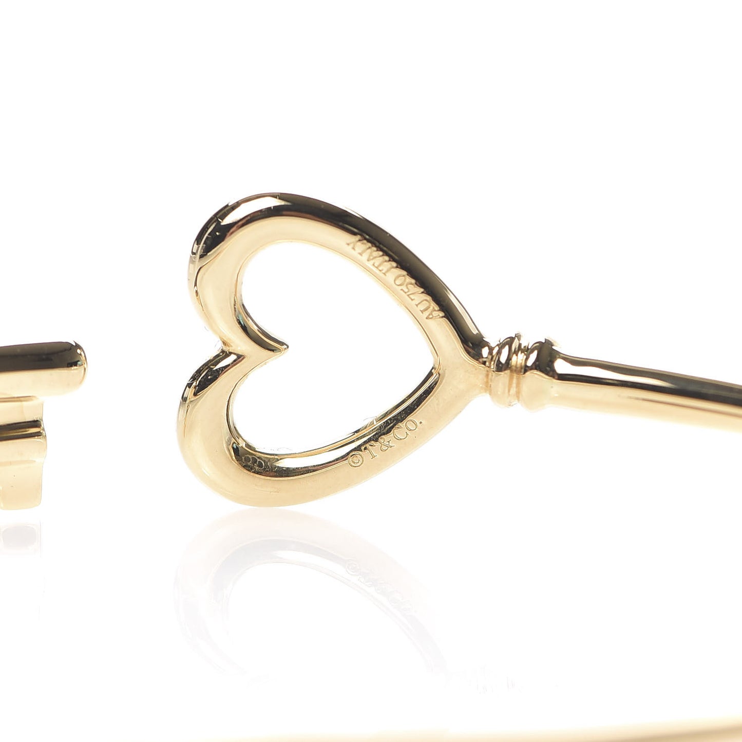 18K Yellow Gold Wire Heart Key Bracelet