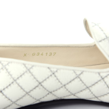 Chanel Calfskin Stitched CC Loafers 39 Ivory 10 of 11