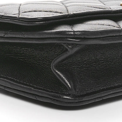 Chanel Lambskin Plexiglass Quilted Coco Love Wallet On Chain WOC Black 10 of 12