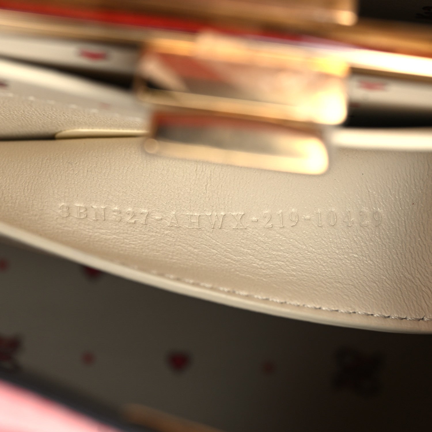 Fendi Vitello Seta Nappa Chinese Valentines Day Karligraphy Small Peekaboo I SEE U Satchel Rosso Cardinale Panna 6 of 9