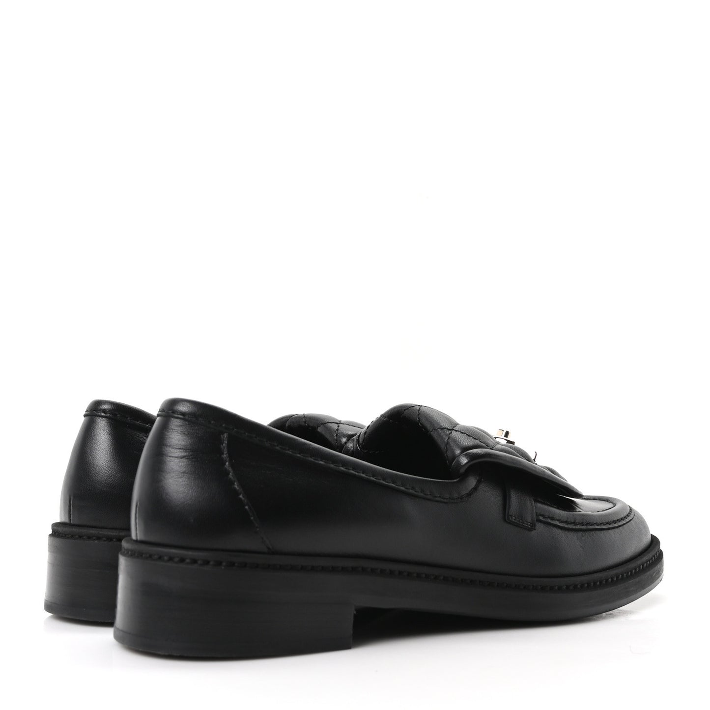 Lambskin Quilted CC Turnlock Loafers 39.5 Black