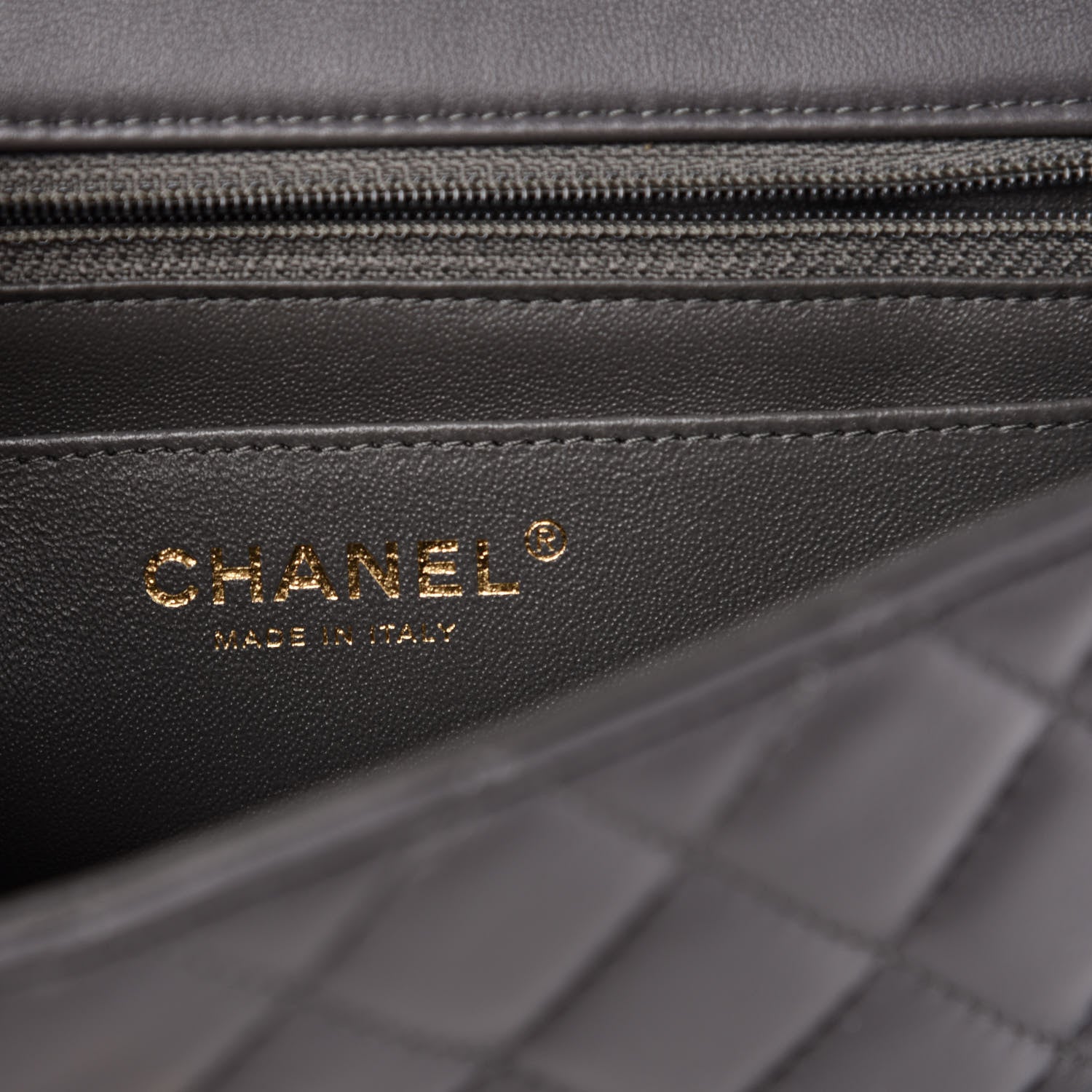 Chanel Lambskin Quilted Mini Rectangular Flap Grey 6 of 11