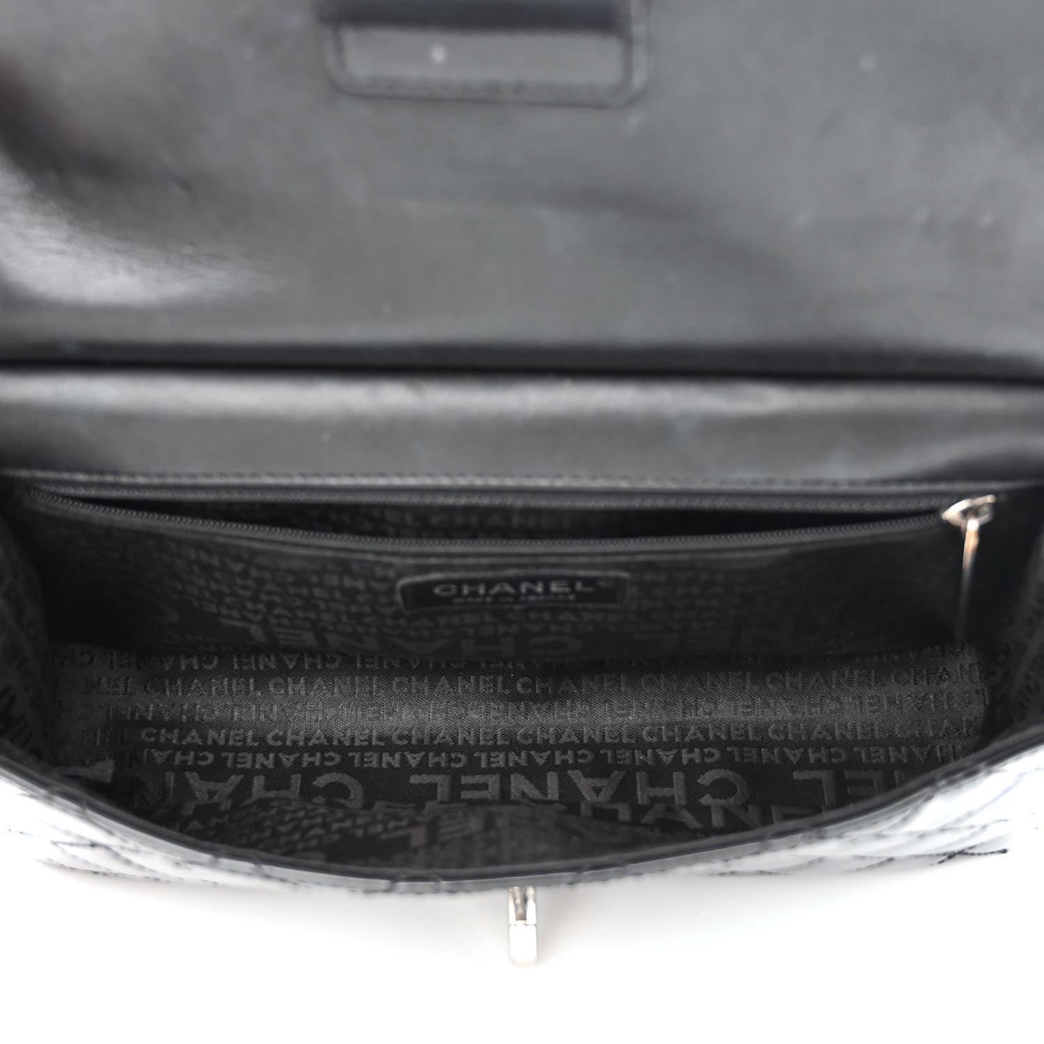 Chanel Patent Quilted Medium Diagonal CC Flap Black 5 of 10