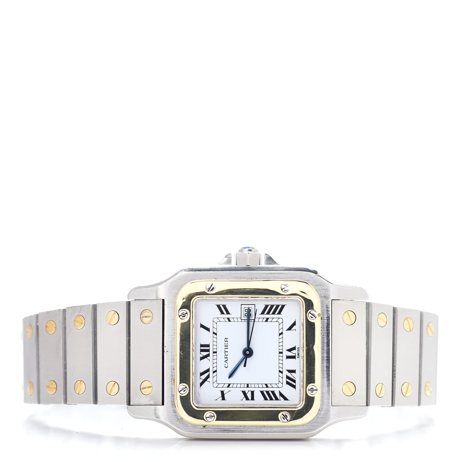 Cartier Stainless Steel 18K Yellow Gold 29mm Santos De Cartier Galbee Automatic Watch 2 of 4
