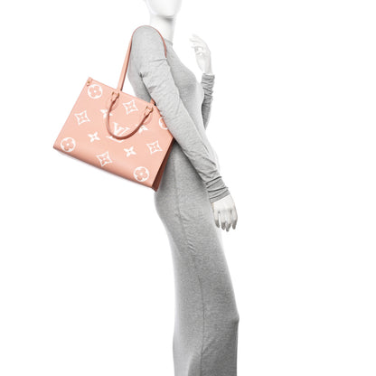 Louis Vuitton Empreinte Monogram Giant Onthego MM Rose Trianon Creme 2 of 11