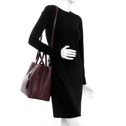Prada Vitello Daino Medium Double Bag Granato Scarlatto 2 of 9