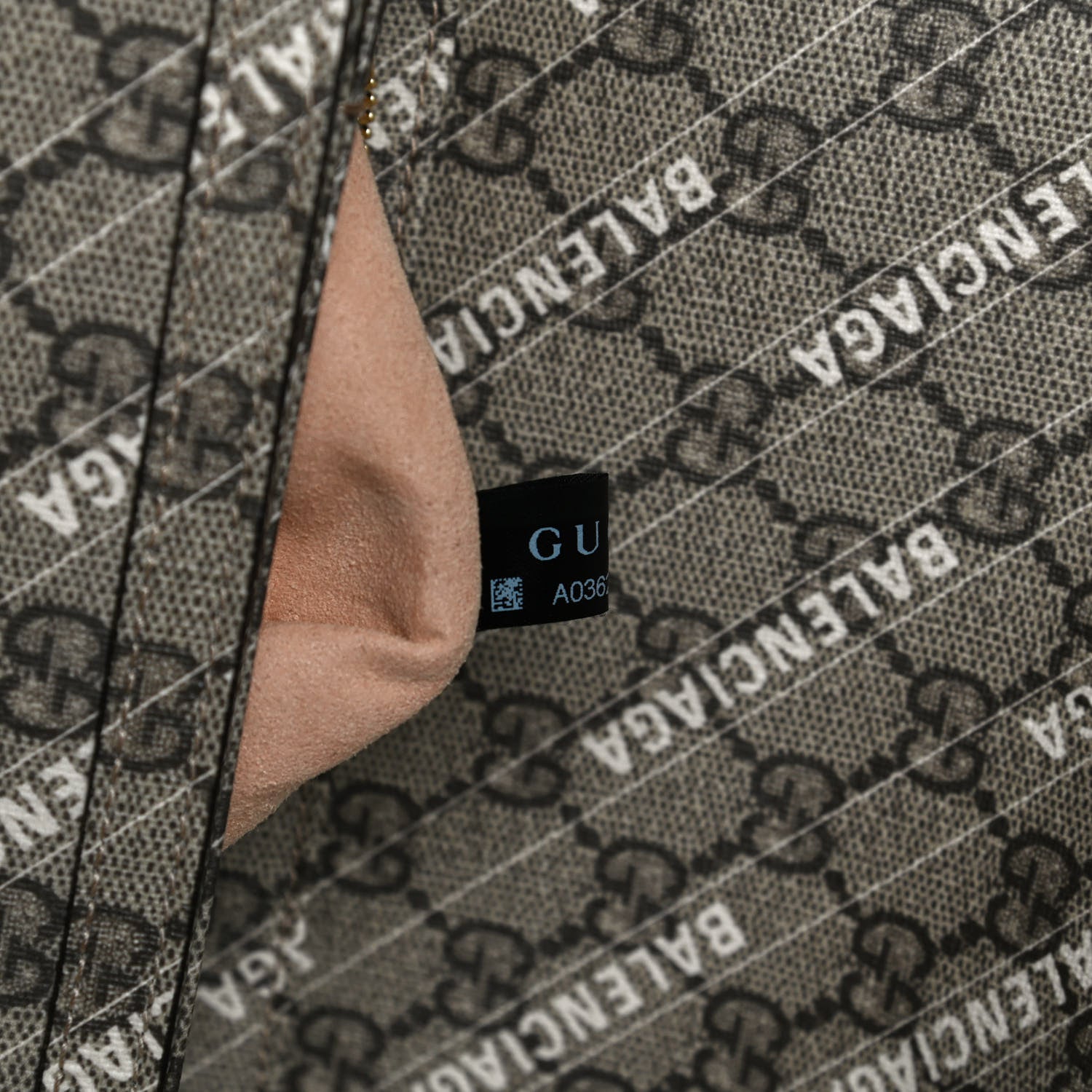 Gucci X BALENCIAGA GG Supreme Monogram Logo Print Horsebit 1955 Shoulder Bag Beige Ebony 8 of 13
