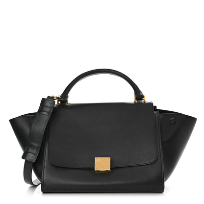 Celine Liege Calfskin Small Trapeze Black 1 of 11