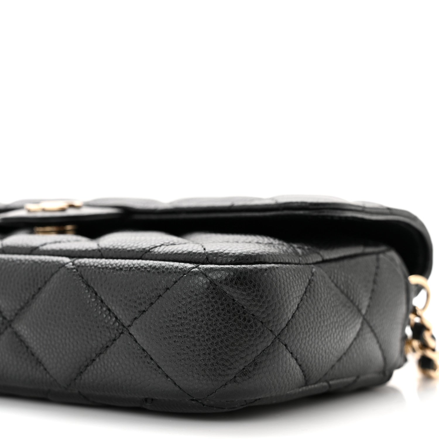Chanel Caviar Quilted Flap Phone Holder With Chain Black 11 of 12