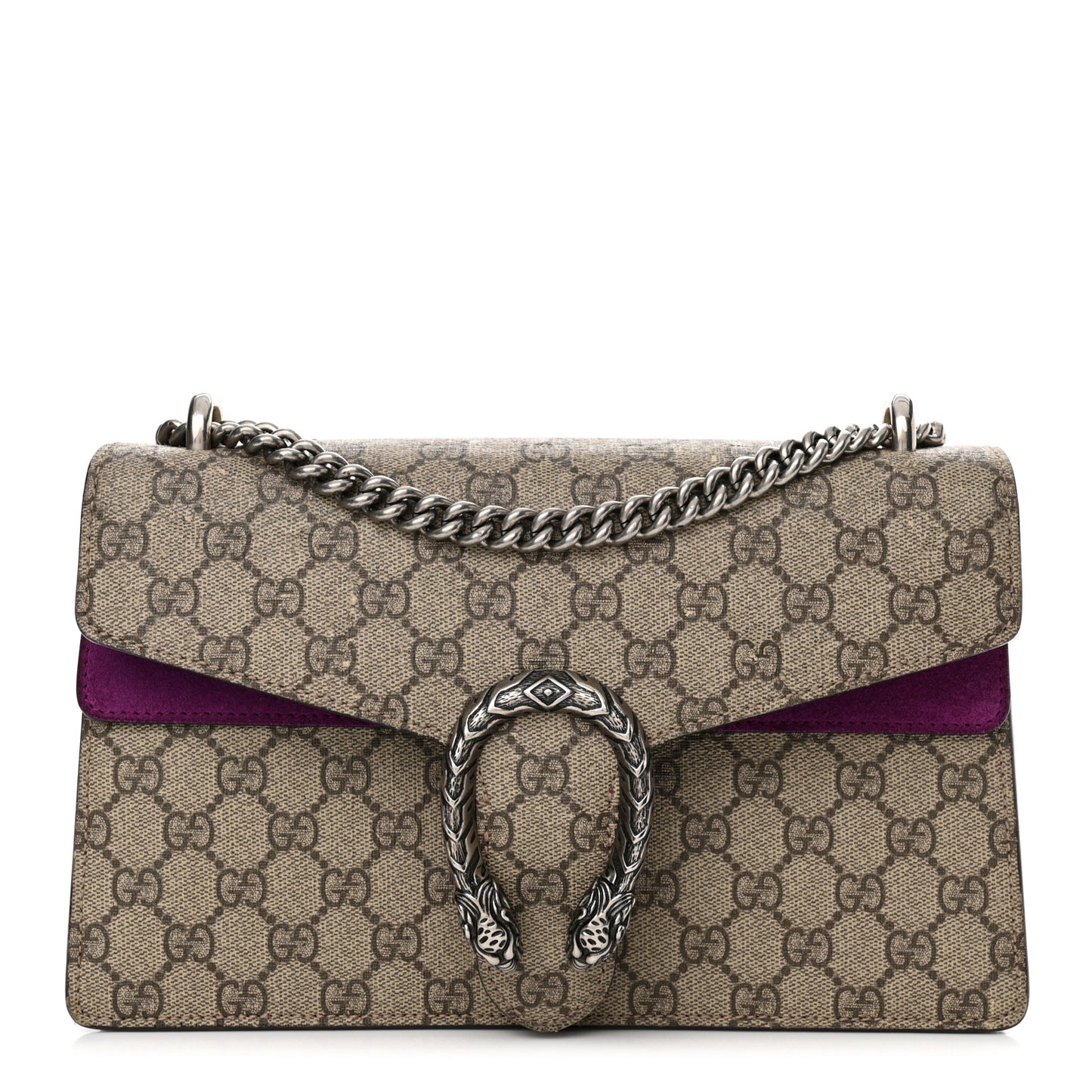 GG Supreme Monogram Suede Small Dionysus Shoulder Bag Purple
