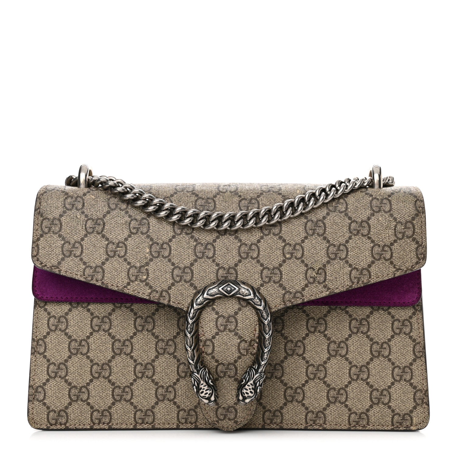 Gucci GG Supreme Monogram Suede Small Dionysus Shoulder Bag Purple 1 of 16