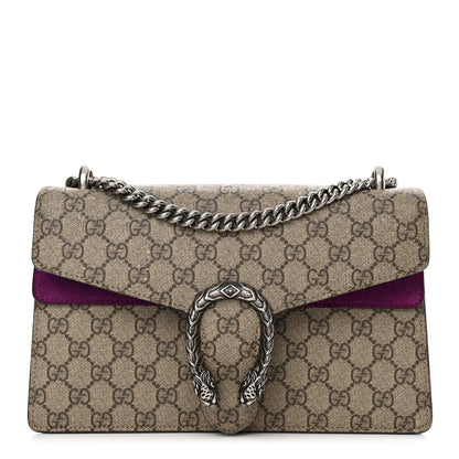Gucci GG Supreme Monogram Suede Small Dionysus Shoulder Bag Purple 1 of 16