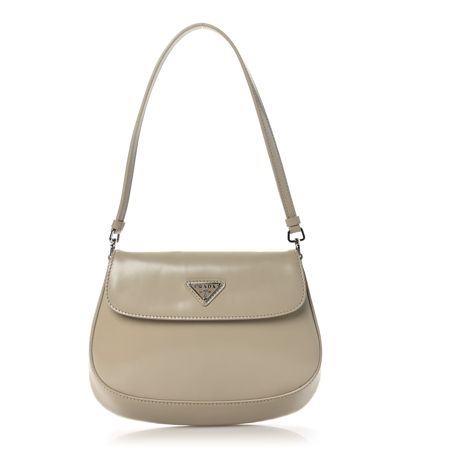 Prada Spazzolato Cleo Flap Shoulder Bag Deserto 1 of 8
