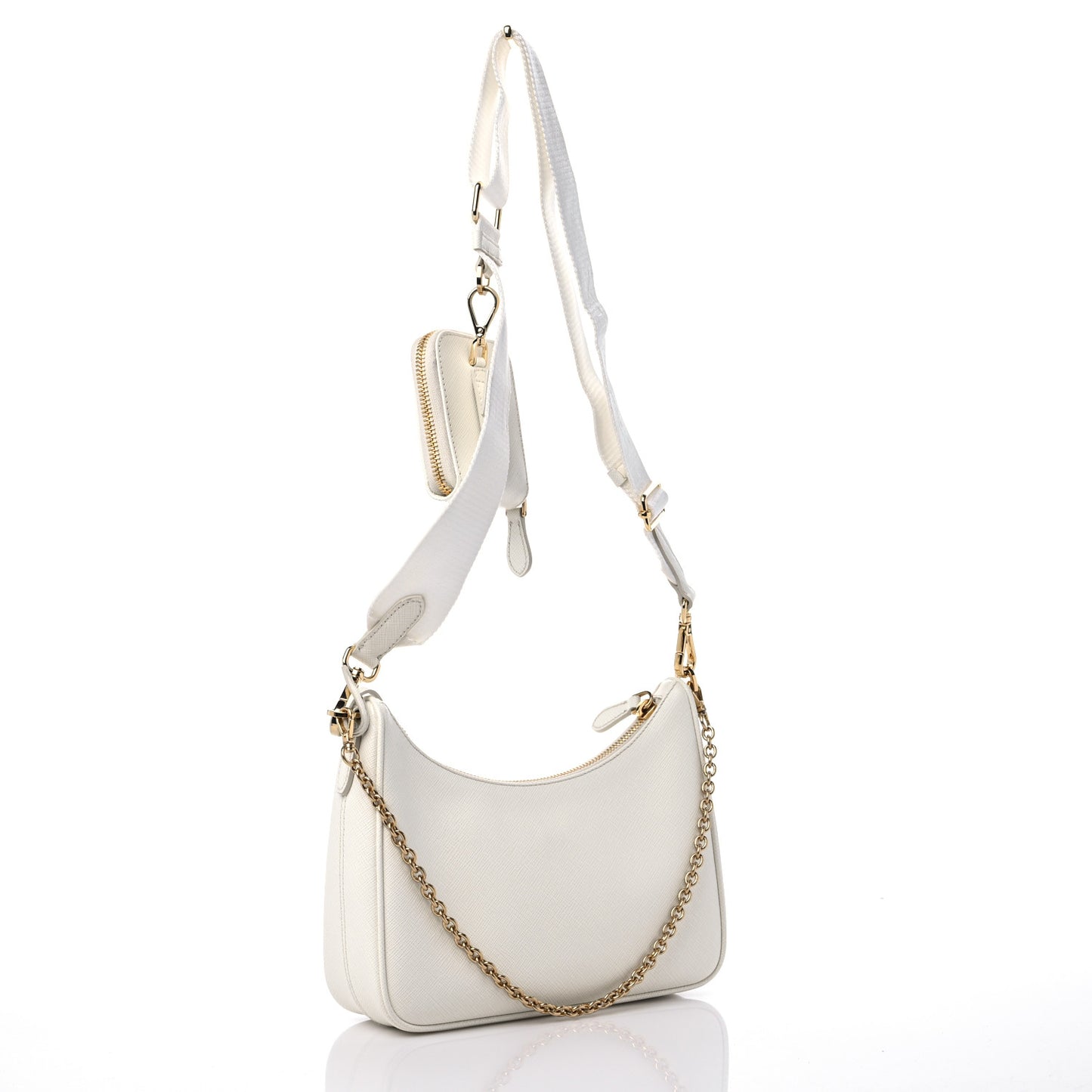Saffiano Re-Edition 2005 Shoulder Bag White