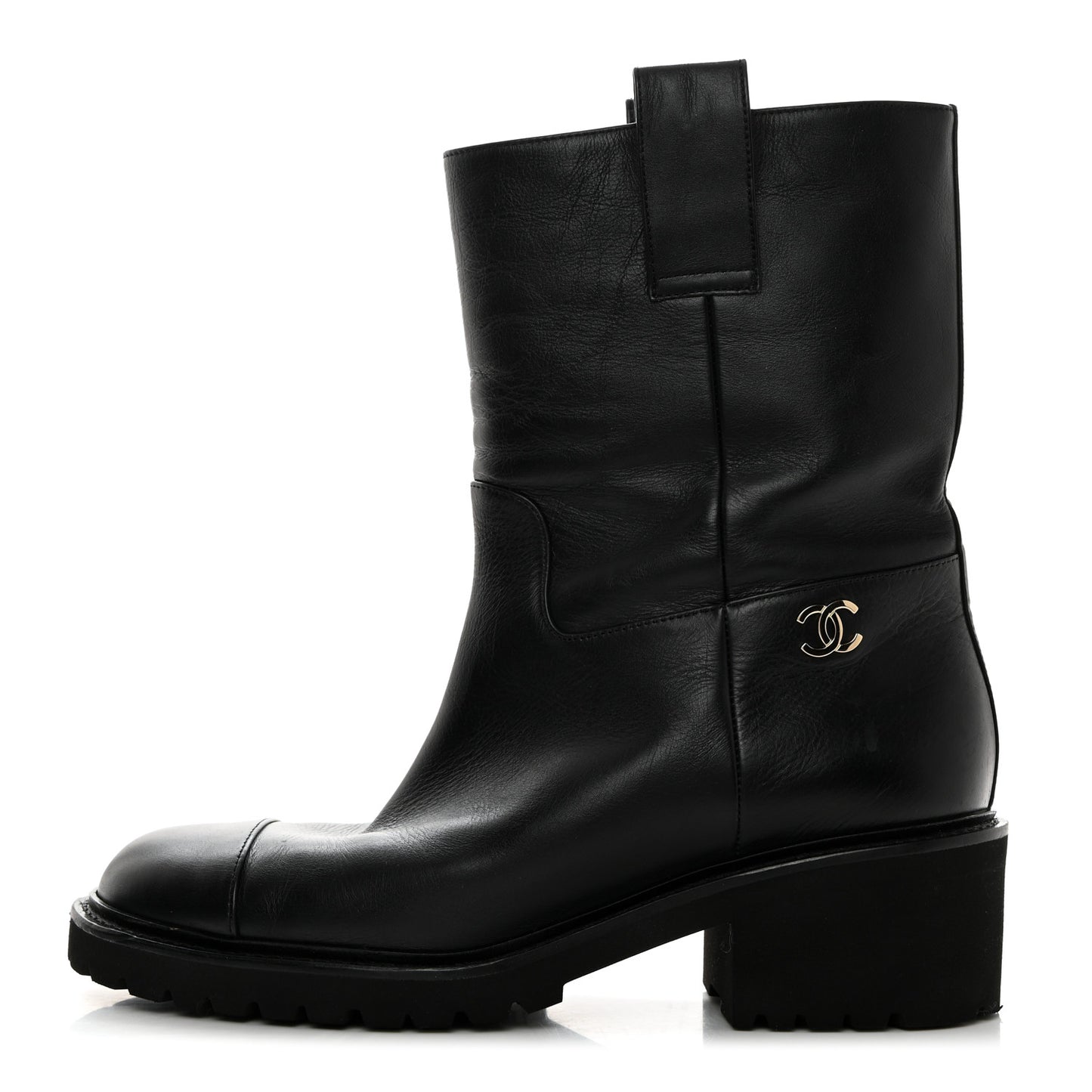Calfskin CC Ankle Boots 38 Black