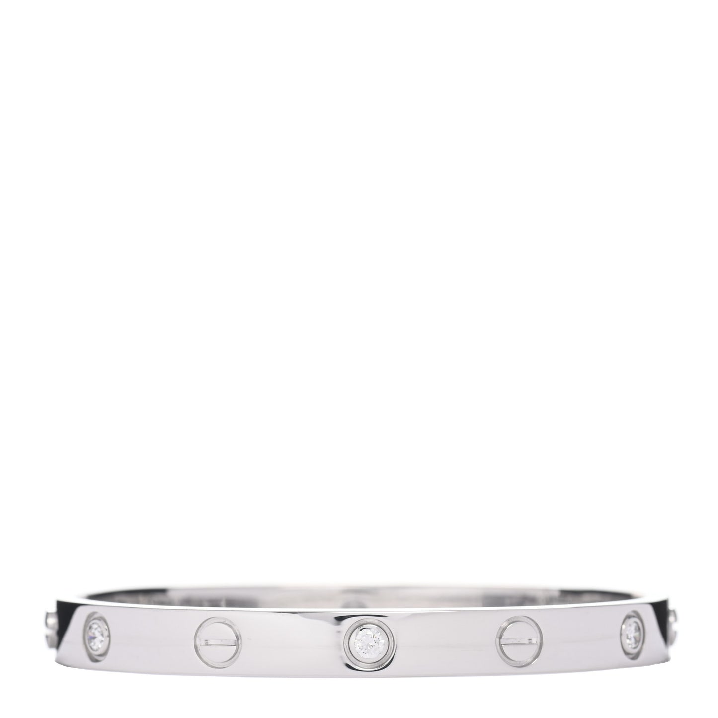 18K White Gold 6 Diamond LOVE Bracelet 16
