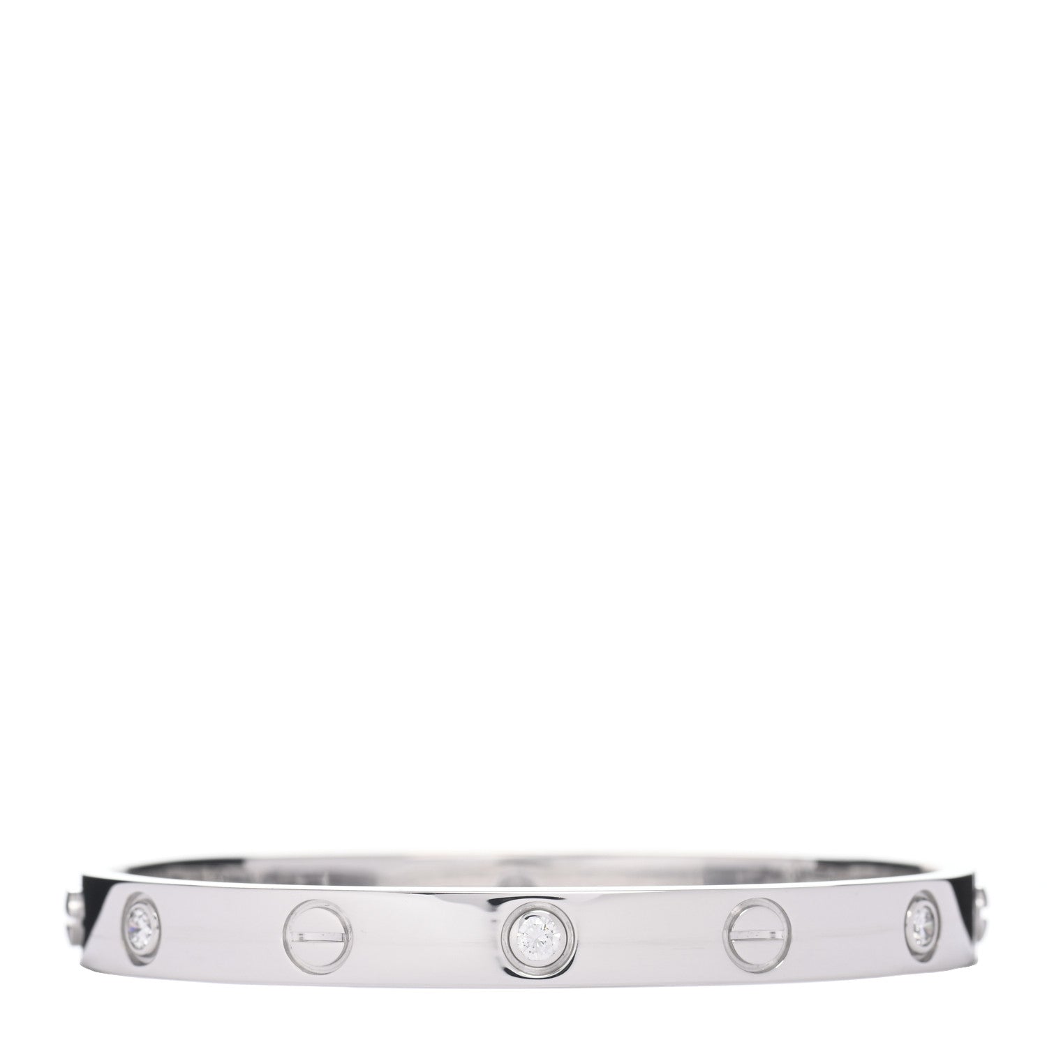 Cartier 18K White Gold 6 Diamond LOVE Bracelet 16 3 of 5