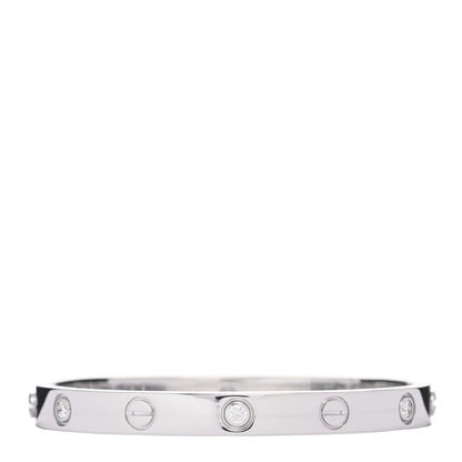 Cartier 18K White Gold 6 Diamond LOVE Bracelet 16 3 of 5
