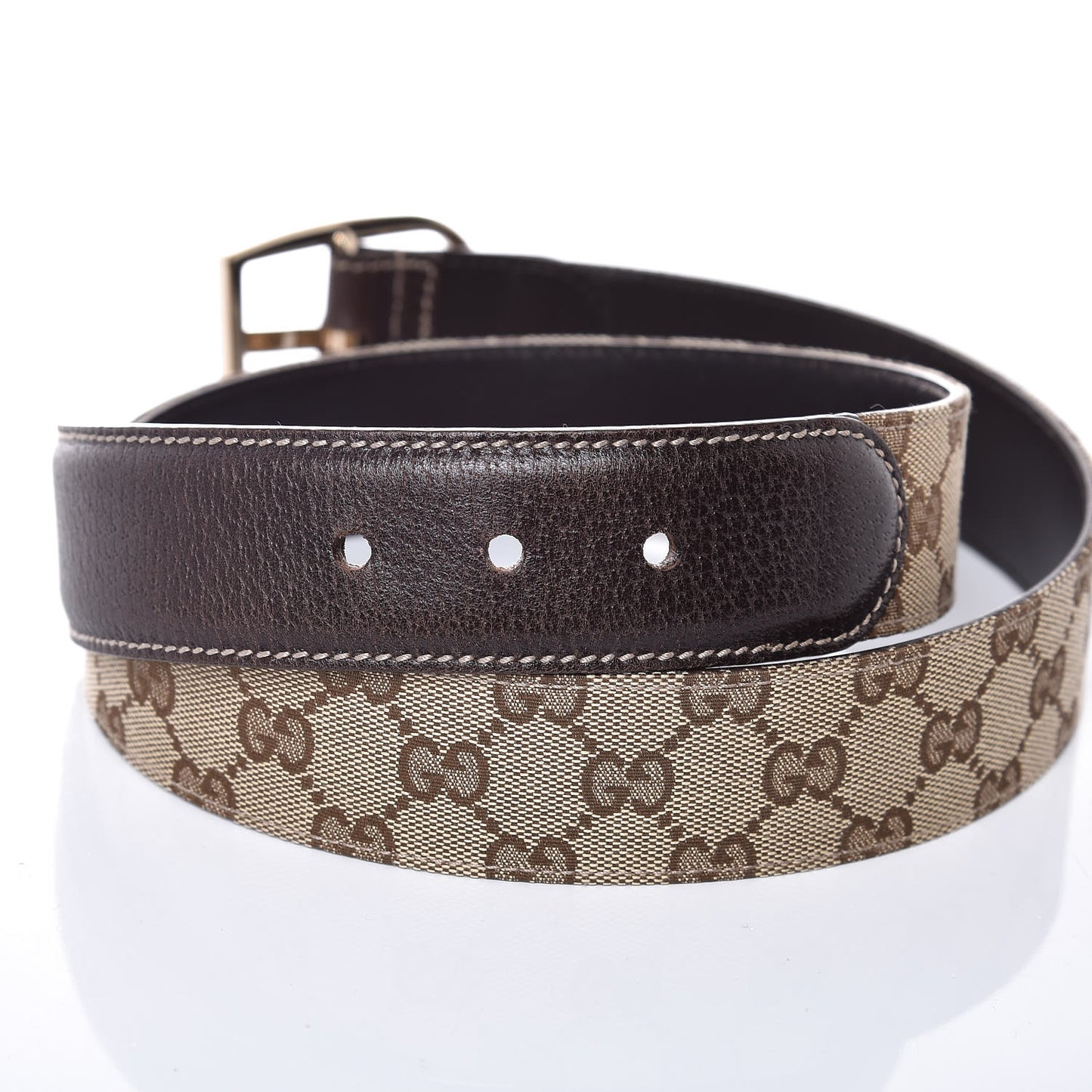 Calfskin GG Supreme Monogram Belt 90 36 Dark Brown