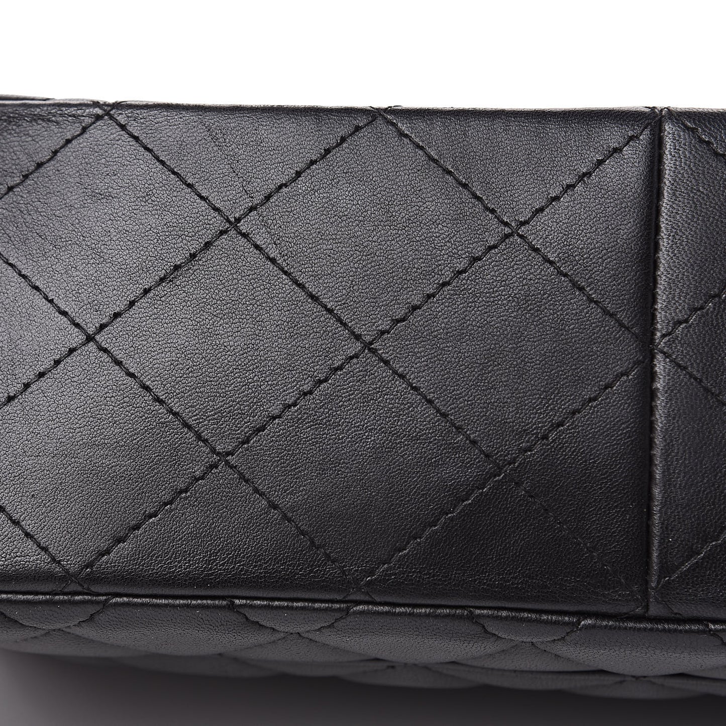 Lambskin Quilted Jumbo Single Flap Black