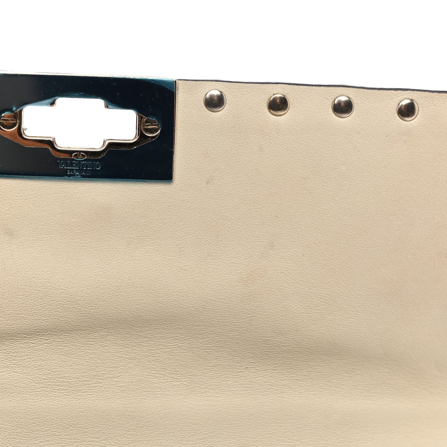 Nappa Medium Rockstud Spike Shoulder Bag Light Ivory
