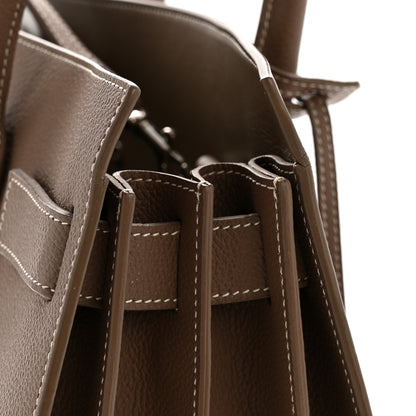 Saint Laurent Grained Calfskin Topstitch Small Classic Sac De Jour Taupe 13 of 13