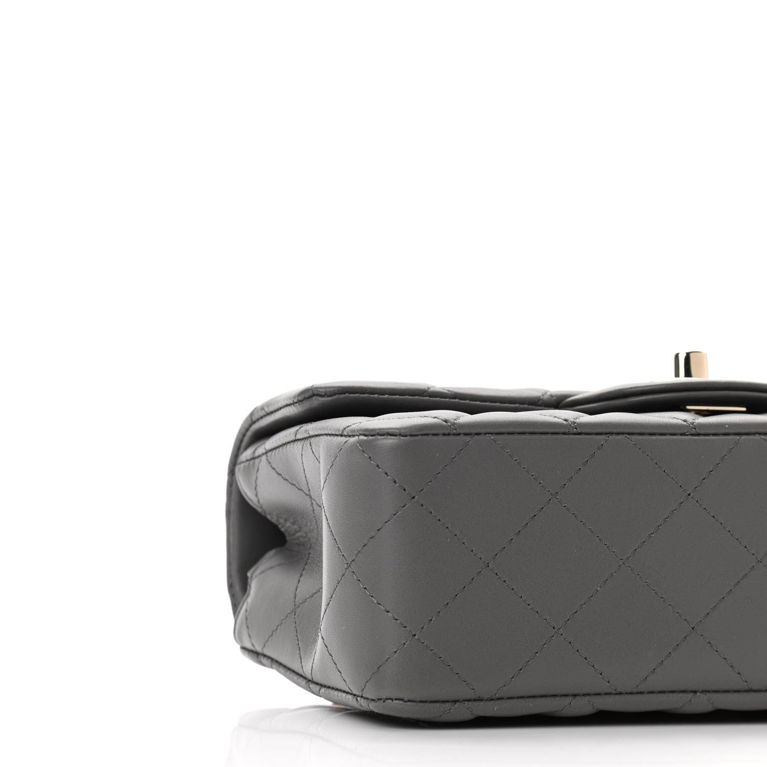 Chanel Lambskin Quilted Mini Rectangular Flap Dark Grey 9 of 11
