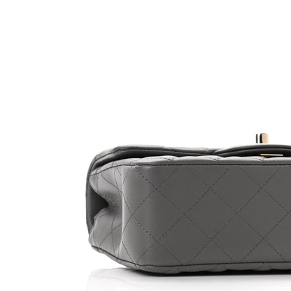 Chanel Lambskin Quilted Mini Rectangular Flap Dark Grey 9 of 11