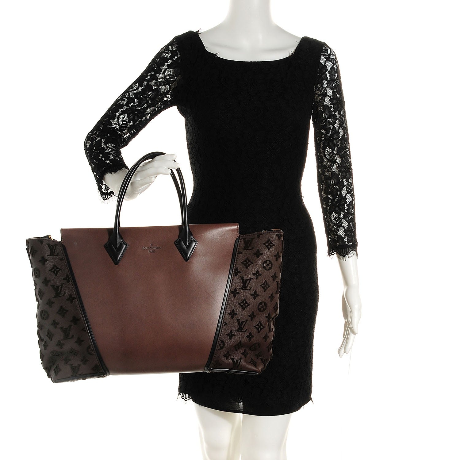 Louis Vuitton Cuir Orfevre Veau Cachemire Tote W GM Gris 2 of 7