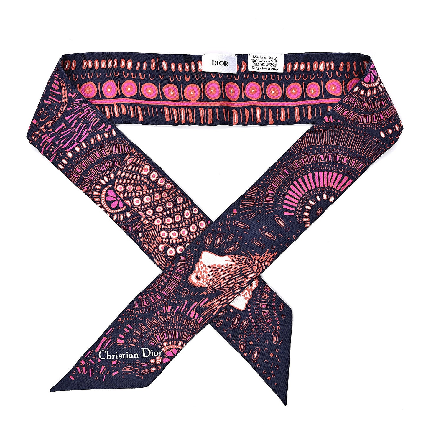 Silk Animals Lion Mitzah Scarf Pink