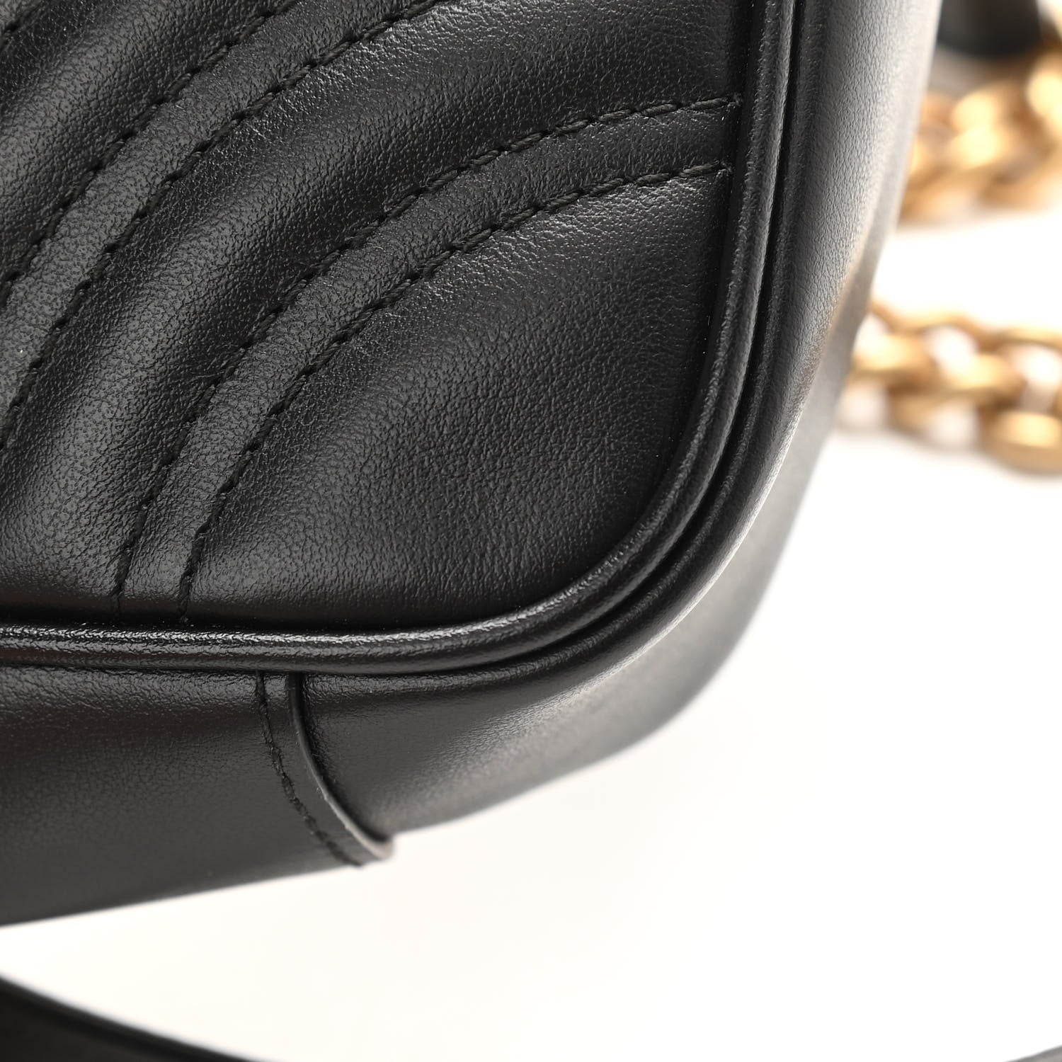 Gucci Calfskin Matelasse Mini GG Marmont Shoulder Bag Black 12 of 14