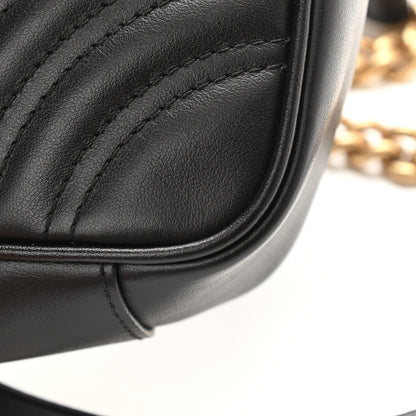 Gucci Calfskin Matelasse Mini GG Marmont Shoulder Bag Black 12 of 14