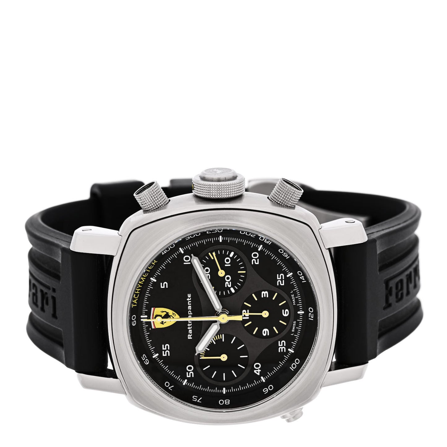 Stainless Steel Rubber 45mm Ferrari Rattrapante Limited Edition Automatic Watch Black FER00010